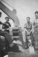 Leading Seaman Ronald Powell (Back Left) On HMS Gloxinnia