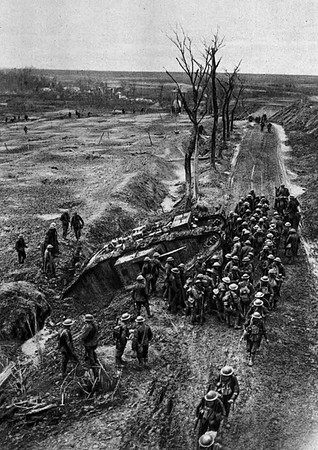 A Tank Trapped In A Mud And Water Logged Ditch On The Western Front Feb 1918