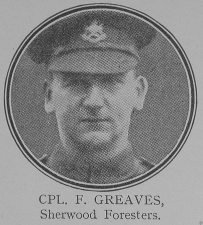 Greaves F Cpl VC Notts And Derby Regiment
