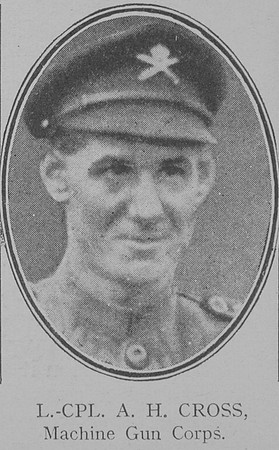 Cross A H LCpl VC Machine Gun Corps