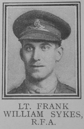 Sykes F W Lt Royal Field Artillery