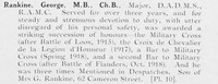 Rankine G Major Royal Army Medical Corps Photo Available Plate 10