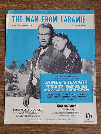 Vintage Sheet Music The Man From Laramie James Stewart By Lee And Washington