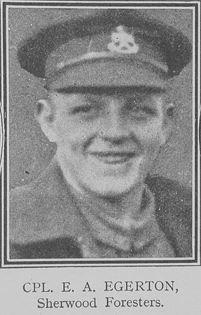 Egerton E A Cpl VC Notts And Derby Regiment