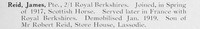 Reid J Pte 2nd Royal Berkshire Regiment