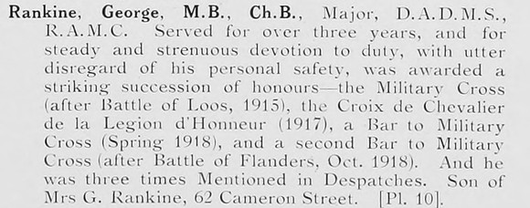 Rankine G Major Royal Army Medical Corps Photo Available Plate 10