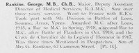 Rankine G Major Royal Army Medical Corps Photo Available Plate 10