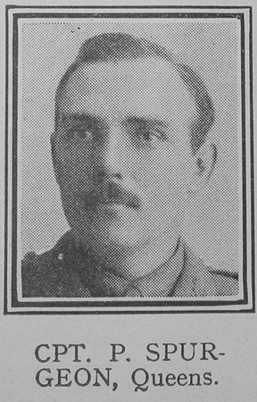 Spurgeon P Captain Army Service Corps Attd Queen's Royal West Surrey Regiment