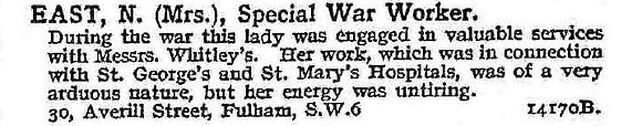 East N Mrs Special War Worker
