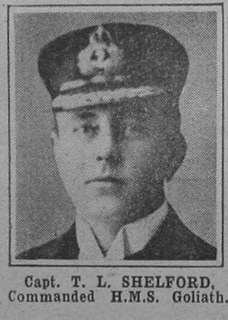 Shelford T L Captain HMS Goliath RN The War Illustrated 19th Jun 1915