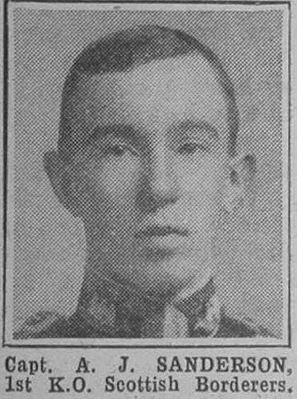Sanderson A J Captain 1st KOSB The War Illustrated 29th May 1915