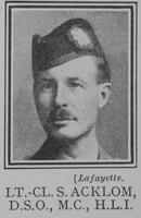 Acklom S Lt Col DSO MC Highland Light Infantry