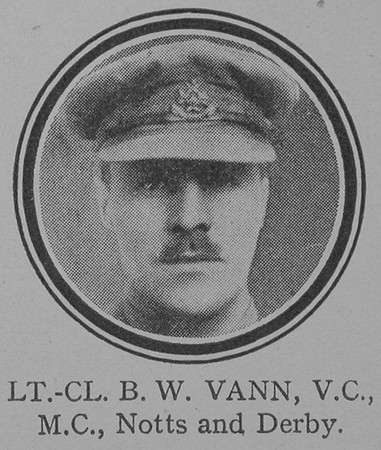Vann B W Lt Col VC MC Notts And Derby Regiment