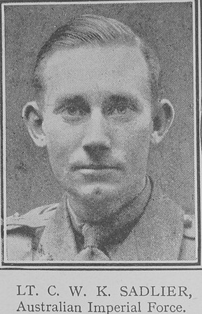 Sadlier C W K Lt VC Australian Imperial Force