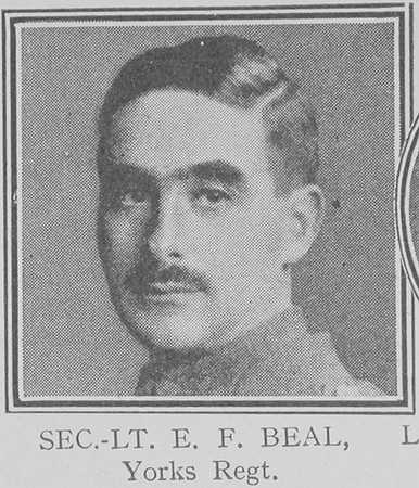 Beal E F 2nd Lt VC 13th Yorkshire Regiment