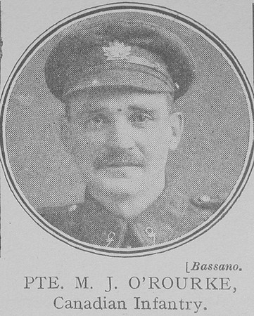 O'Rourke M J Pte VC 7th Canadian Expeditionary Force