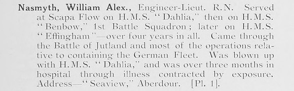 Nasmyth  W A Eng Lt Royal Navy Photo Available Plate 1