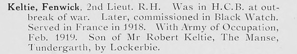 Keltie F 2nd Lt Black Watch