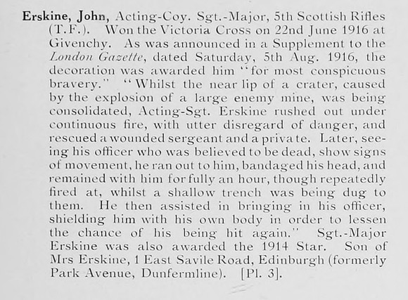 Erskine J Acting Coy Sergt Major VC 5th Cameronians