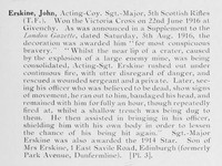 Erskine J Act Coy Sergt Maj VC 5th Cameronians VC Citation Photo Available Plate 3