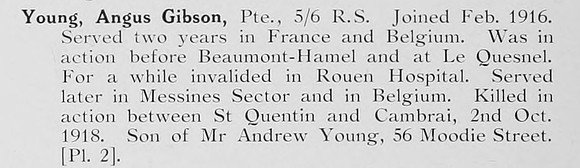 Young A G Pte 6th Royal Scots Photo Available Plate 2