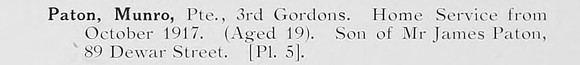 Paton M Pte 3rd Gordon Highlanders Photo Available Plate 5