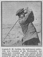 Carlisle F M Captain MC 8th Northumberland Fusiliers The Graphic 10th Oct 1916