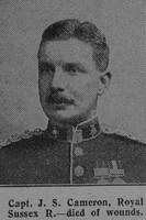 Cameron J S Captain Royal Sussex Regiment The Graphic 5th Aug 1915