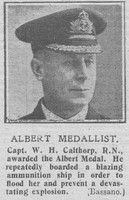 Calthorp W H Captain Albert Medal Royal Navy The Graphic 5th Nov 1918