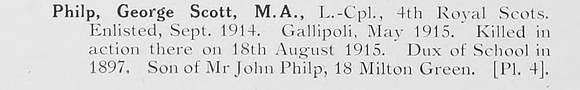 Philp G S LCpl 4th Royal Scots Photo Available Plate 4