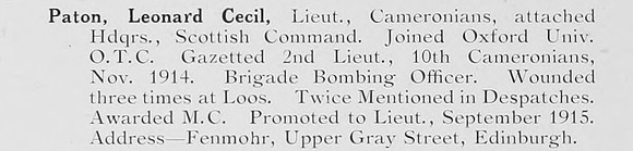 Paton L C Lt Cameronians