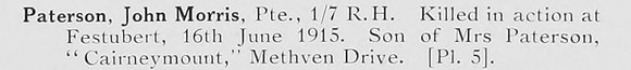 Paterson J M Pte 7th Black Watch Photo Available Plate 5