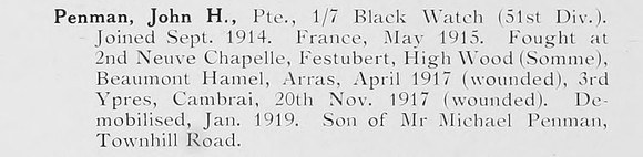 Penman J H Pte 7th Black Watch