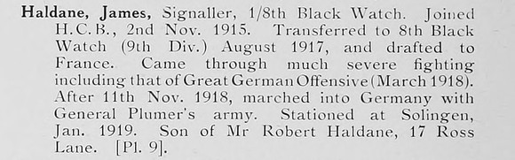Haldane J Sig 8th Black Watch Photo Available Plate 9