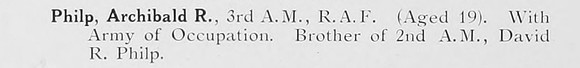 Philp A R 3rd AM Royal Air Force
