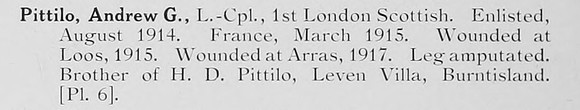 Pittilo A G LCpl 14th London Regiment Photo Available Plate 6