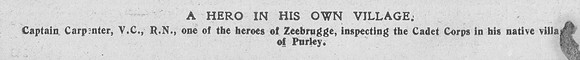 Carpenter A Captain VC Royal Navy Caption The Graphic 19th Oct 1918
