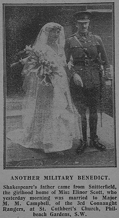 Campbell M M Major 3rd Connaught Rangers The Graphic 21st July 1915