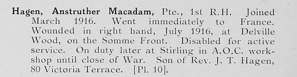 Hagen A M Pte 1st Black Watch Photo Available Plate 10