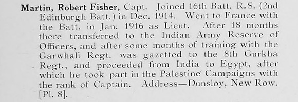 Martin R F Captain Indian Army Photo Available Plate 8