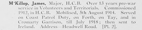 McKillop J Major Highland Cyclist Battalion Photo Available Plate 2