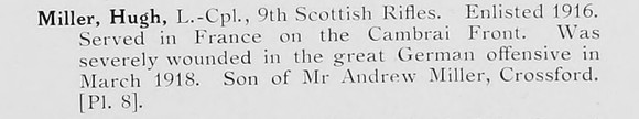 Miller H LCpl 9th Cameronians Photo Available Plate 8