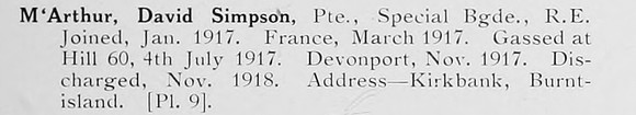 McArthur D S Pte Royal Engineers Photo Available Plate 9