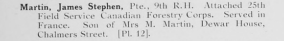 Martin J S Pte 9th Black Watch Photo Available Plate 12