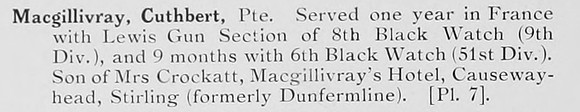 Macgillivray C Pte 6th Black Watch Photo Available Plate 7