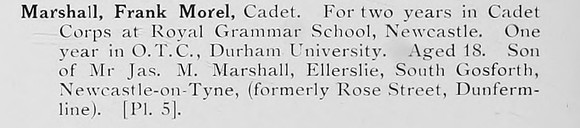Marshall F M Cadet Durham University OTC Photo Available Plate 5