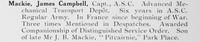 Mackie J C Captain Army Service Corps