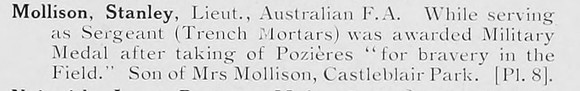 Mollison S Lt MM Australian Field Artillery Photo Available Plate 8