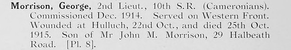 Morrison G 2nd Lt 10th Cameroians Photo Available Plate 8