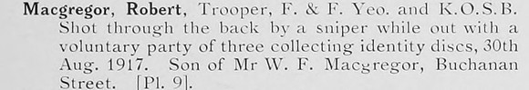 MacGregor R Tpr Fife And Forfar Yeomanry And Kings Own Scottish Borderers Photo Available Plate 9